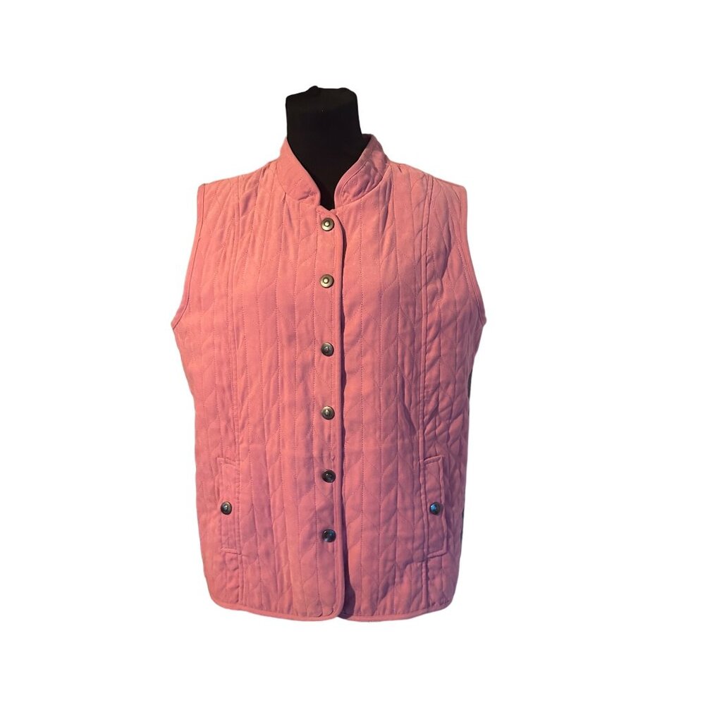 Company Collection pink quilted snap front size L vest
